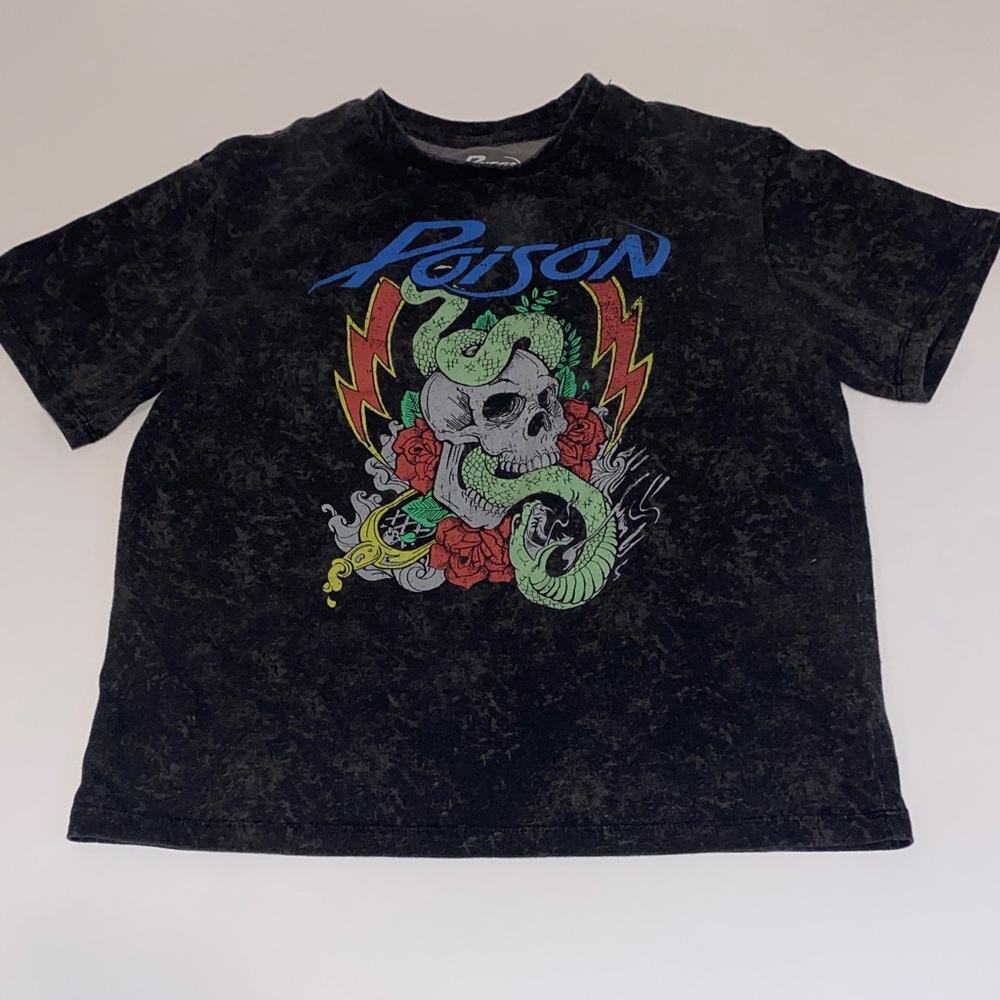 Logo Kids Black T-Shirt with Green Snake Graphic